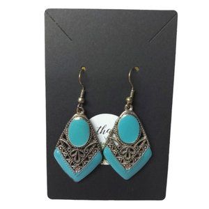 VINTAGE Sterling Silver &Enamel Earrings